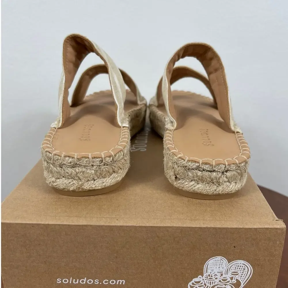 New Soludos Aarin Espadrille Sandals in Tan / Ivory Women's Size 6.5